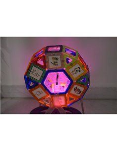 Magsmarters med led lys, 58 dele magnet legetøj